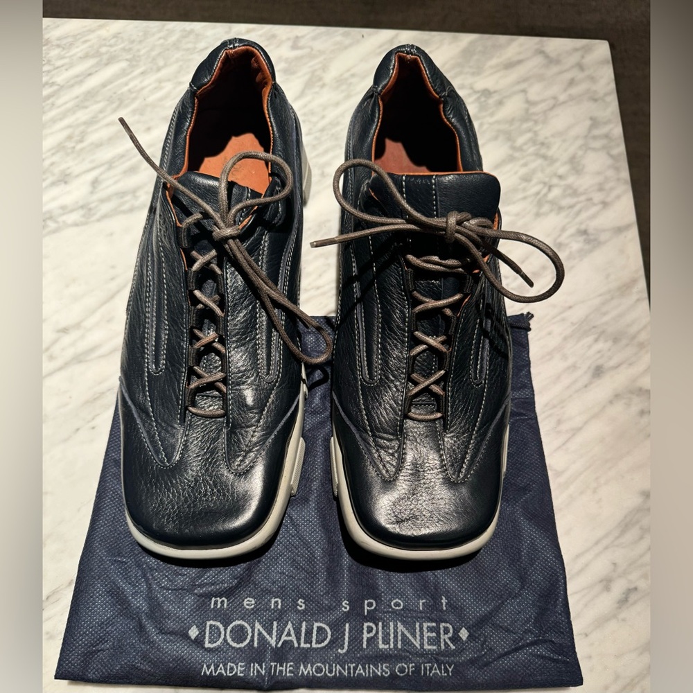DONALD PLINER blue leather shoes, men’s size 10